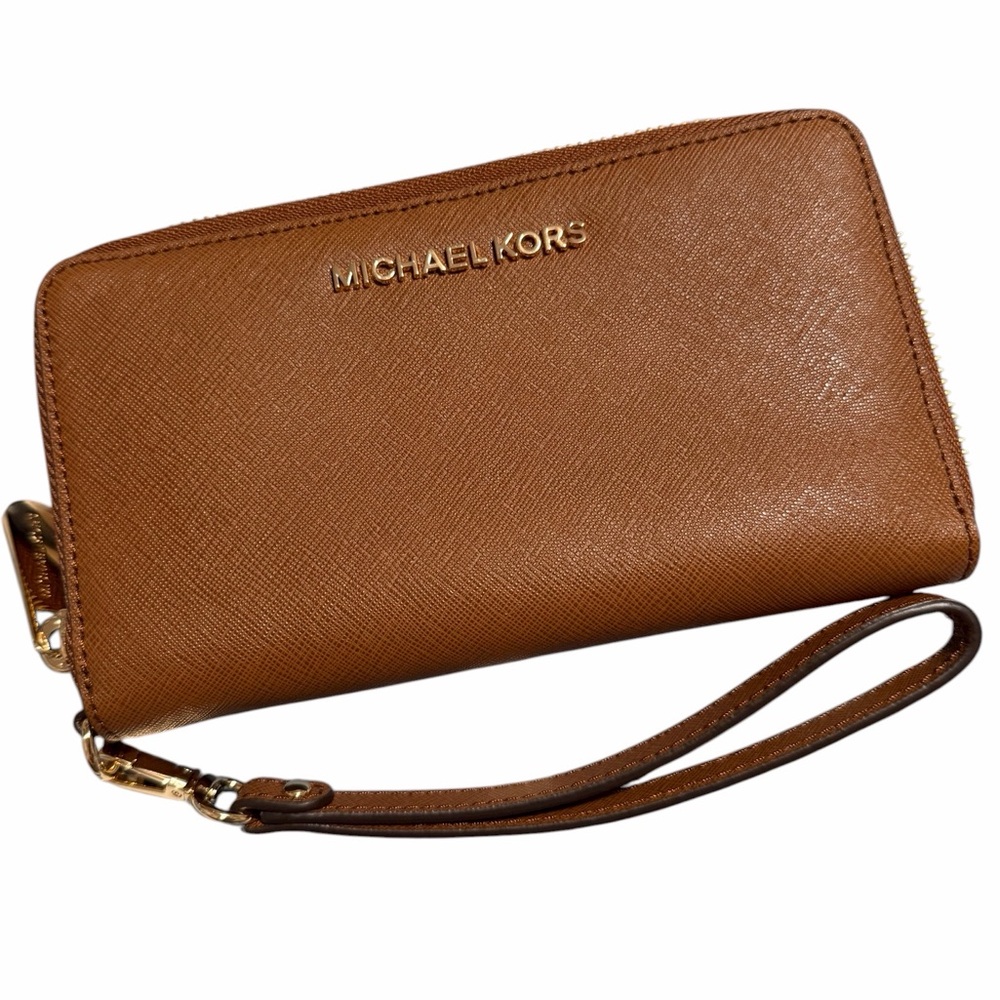 Michael Kors Tan Wristlet with Gold Hardware - Picture 1 of 3